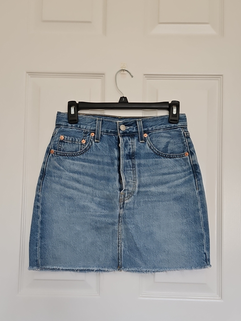 Levi Denim Mini Skirt in Light Blue